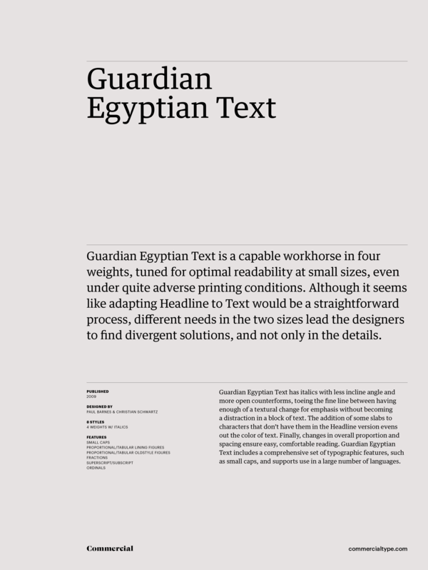 guardian egyptian headline font free